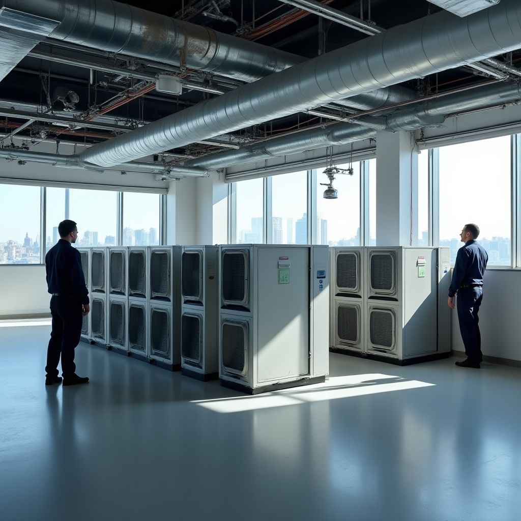Klimaanlagenreinigung in einem Bürogebäude
